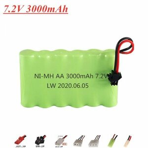 充電電池　ニッケル水素充電池　Ni-MH　7.2V 3000mA SM-2Pコネクタ 互換 　単3×6本型 充電　電池　バッテリー　即納可能　特記