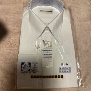 送料無料　新品 ThamePoint 長袖ワイシャツ 40-74ドレスシャツ 白無地　形態安定 吸水防汚加工　ノンスタック　抗菌防臭　送料込み