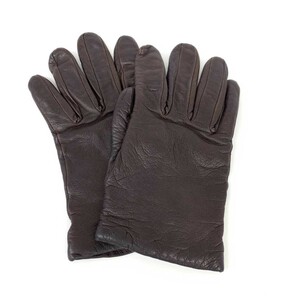 ◆SERMONETA セルモネータ 手袋 7◆ ブラウン レザー カシミヤ100% レディース イタリア製 glove グローブ 服飾小物