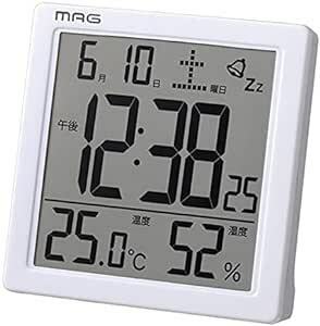 MAG(マグ) 目覚まし時計 デジタル カッシーニ バックライト スヌーズ機能付き ホワイト T-726WH-