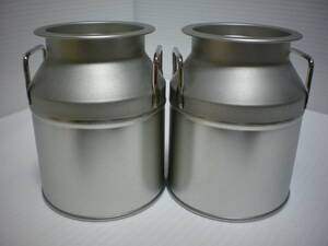 ２個セット ミルク缶タイプ 小物入れ（小） 牛乳缶 ミルクポット ステンレス缶