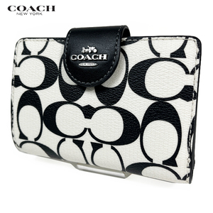 COACH コーチ レディース 財布 二つ折り財布 ミディアム コーナー ジップ ウォレット シグネチャー CP420 アウトレット 新作 新品