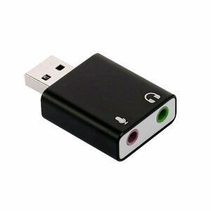 USB外付けサウンドカード USB⇔オーディオ変換アダプタ 3.5mmミニジャック ヘッドホン出力/マイク入力対応 小型軽量 PFUOS15015